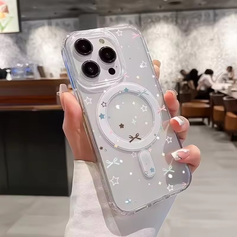 Clear Shockproof Bumper Case - 스타 보우 프린트 투명 폰 케이스