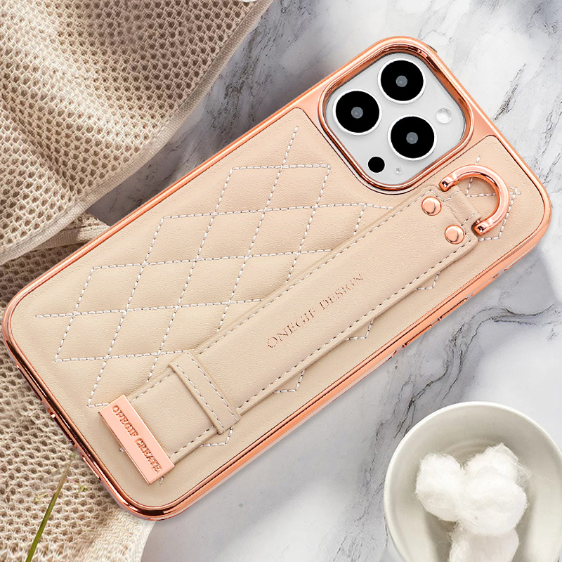 Leather Wallet Card Holder Phone Cover - 세련된 명품 링 손목 스트랩 브래킷