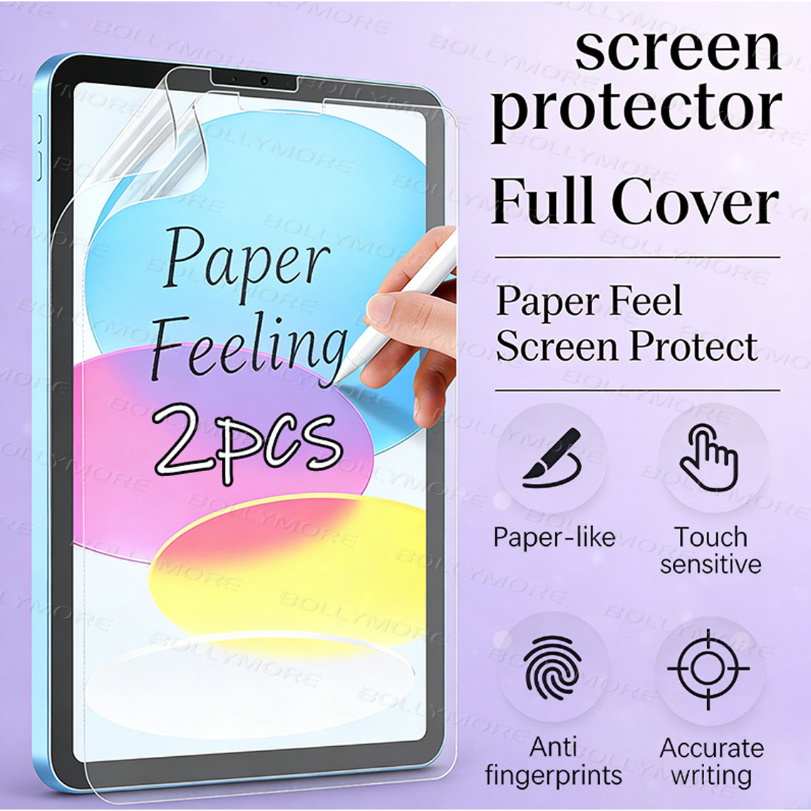 Matte Anti Glare Screen Protector - 2개, 평면 보호 필름, 아이패드에 적합,